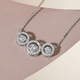 Moissanite Necklace (Size - 18) in Platinum Overlay Sterling Silver 2.26 Ct, Silver Wt. 4.95 Gms