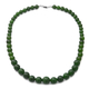 Green Onyx Beads Necklace (Size - 20) with Lobster Clasp in Rhodium Overlay Sterling Silver 330.00 C