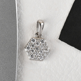 Lustro Stella Platinum Overlay Sterling Silver Pendant Made with Finest CZ 1.08 Ct