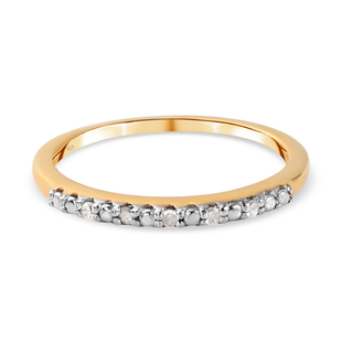Diamond Half Eternity Ring in 14K Gold Overlay Sterling Silver