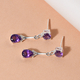 Amethyst (Pear and Rnd) Dangle Earrings (with Push Back) in Sterling Silver