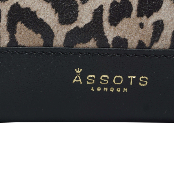 ASSOTS LONDON Teresa 100% Genuine Leather Leopard Pattern Card & Coin Purse (Size 13x10 Cm) - Brown