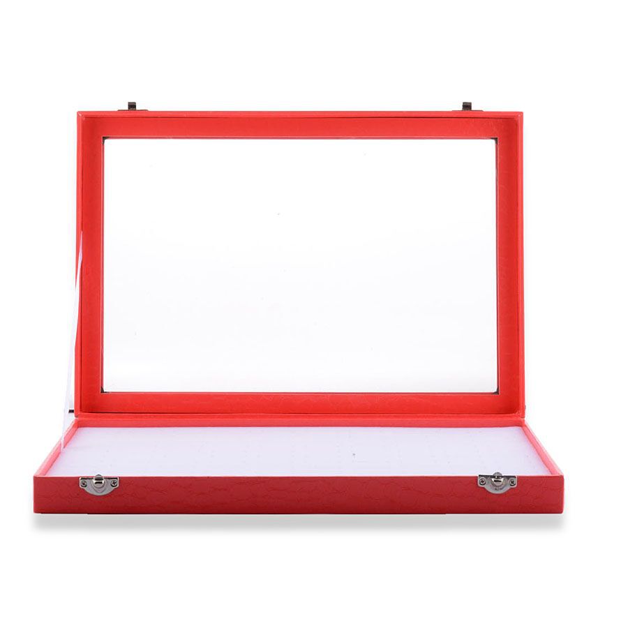Red Velvet 100 Slot Ring Box (Size 34.5x23.3x4.5 Cm)