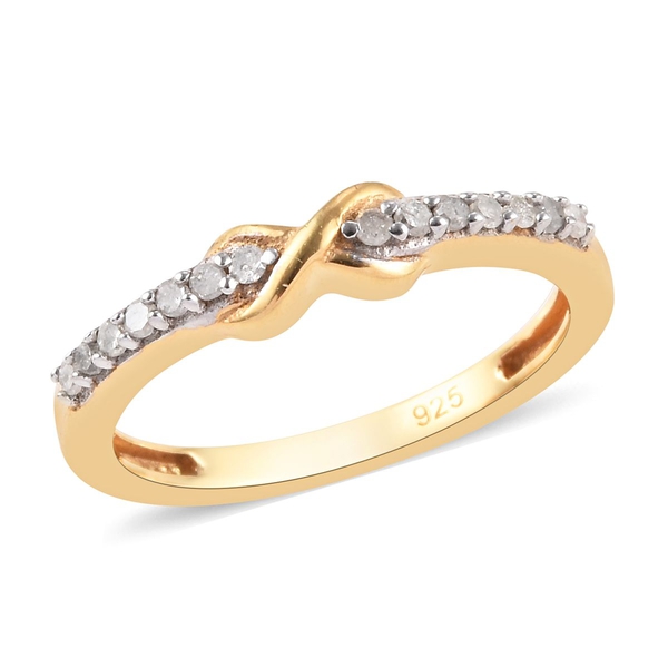 Diamond (Rnd) Infinity Promise Ring in 14K Gold Overlay Sterling Silver 0.150  Ct.
