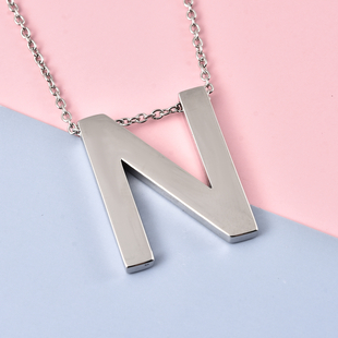 Initial N Necklace (Size - 20) in Stainless Steel