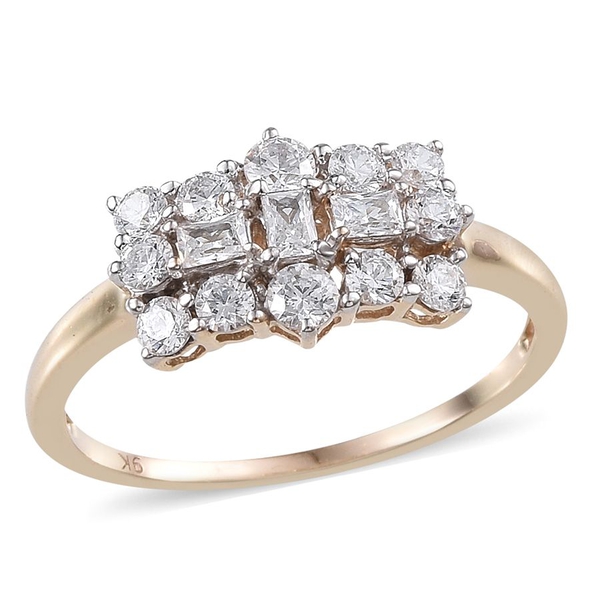 9K Y Gold (Rnd) Ring Made with Finest CZ 1.060 Ct.