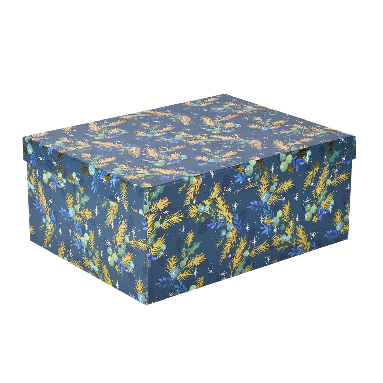 Set of 10 - Christmas Berry with Leaves Pattern Gift Boxes - Green