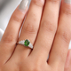 One Time Deal - Chrome Diopside and Diamond Ballerina Ring in Platinum Overlay Sterling Silver 1.00 Ct.