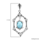 Larimar and Natural Cambodian Zircon Earrings in Platinum Overlay Sterling Silver 3.51 Ct, Silver Wt 5.52 Gms