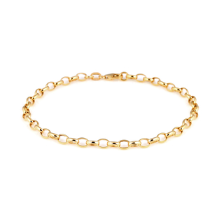 Hatton Garden Close Out 9K Yellow Gold Oval Belcher Bracelet (Size  7.5) with Lobster Clasp