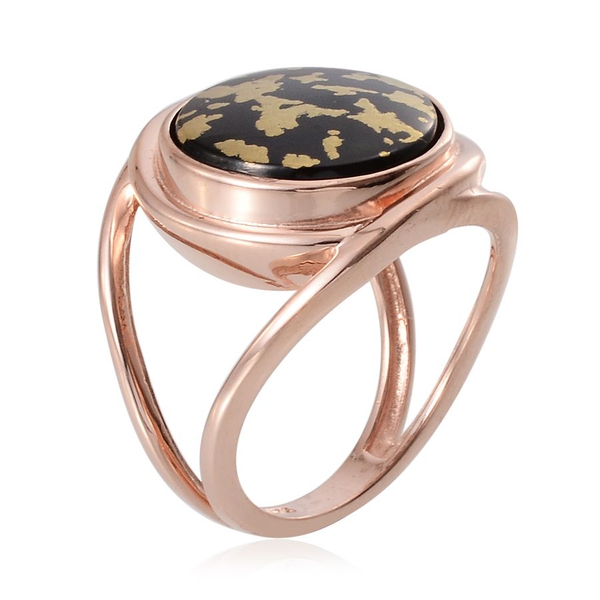 Goldenite (Rnd) Solitaire Ring in Rose Gold Overlay Sterling Silver 6.250 Ct. Silver wt 6.51 Gms.