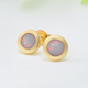 Ethiopian Welo Opal Stud Earrings (With Push Back) in Yellow Overlay Sterling Silver 1.00 Ct.
