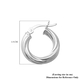Rhodium Overlay Sterling Silver Hoop Earrings (with Clasp)