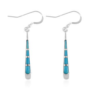 Santa Fe Collection - Turquoise Hook Earrings in Sterling Silver