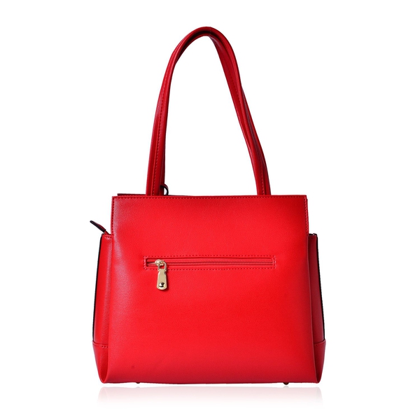 MILANO COLLECTION Citta Glamour Red Hat Lady Tote Bag with External Zipper Pocket (Size 29x27x12 Cm)