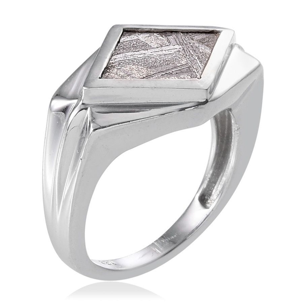 Meteorite Solitaire Ring in Platinum Overlay Sterling Silver 6.500 Ct.