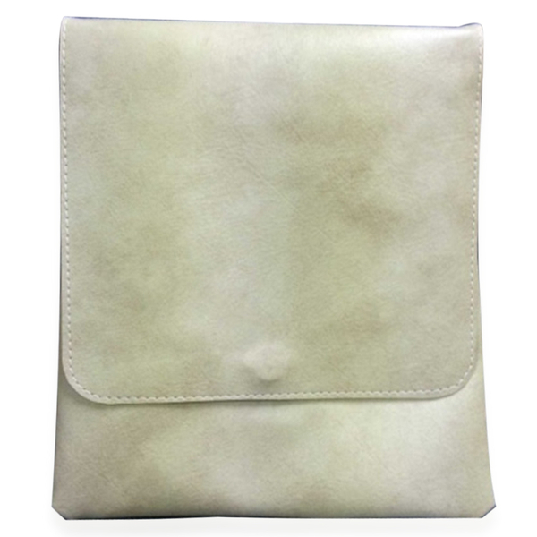 Faux Leather White Colour Shoulder Bag with Strap (Size 23x26)