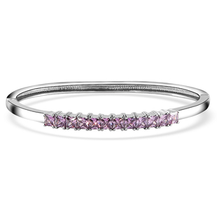 NY Close Out Deal - Simulated Amethyst Bangle (Size 7.5) in Stainless Steel
