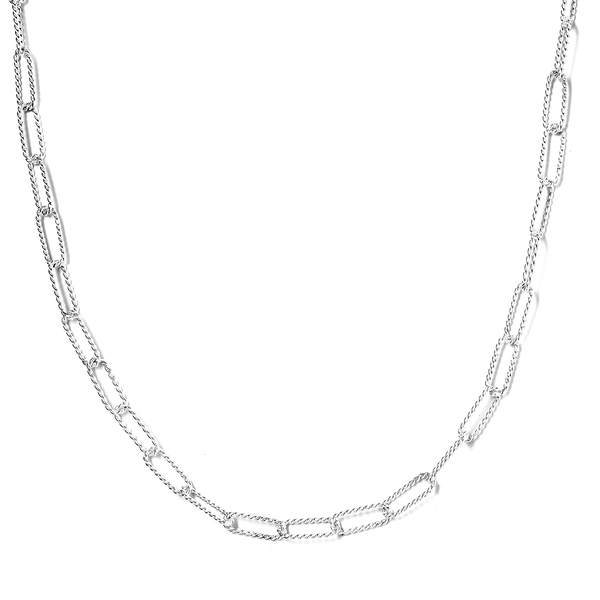 Italian made- Sterling Silver Necklace (Size - 20) with Lobster Clasp, Silver Wt. 7.38 Gms