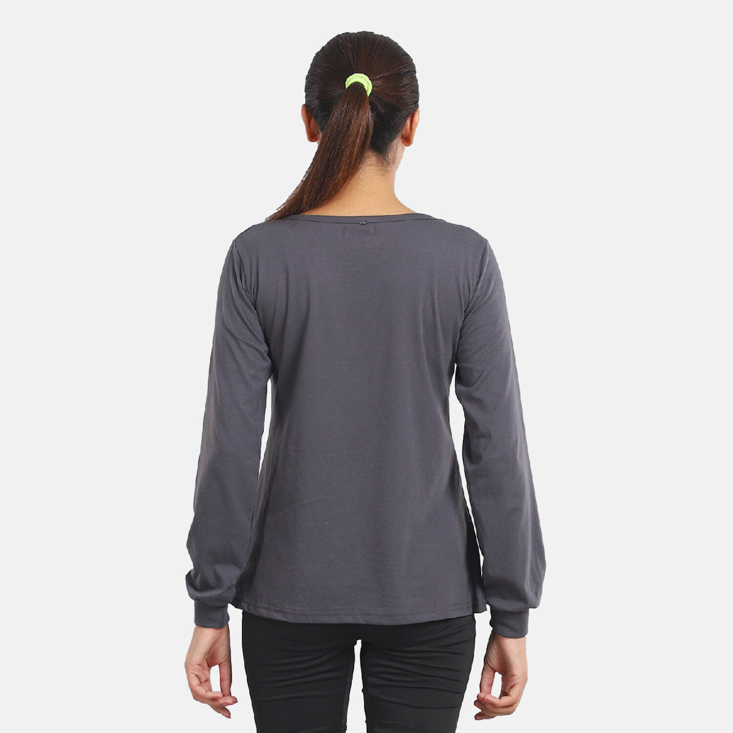 "100% Cotton single jercy loungwear Long Sleeve T- Shirt Color:Gray Size:S 61Lx91W CM"