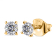 Moissanite Stud Earrings (With Push Back) in Yellow Gold Overlay Sterling Silver