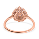 9K Rose Gold  White Diamond, Pink Diamond Ring in Rhodium Overlay 0.50 ct,  Gold Wt. 2.6 Gms (Size W)