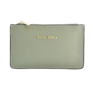 SENCILLEZ  Genuine Leather RFID Protected Wallet with Zipper Closure - Blue