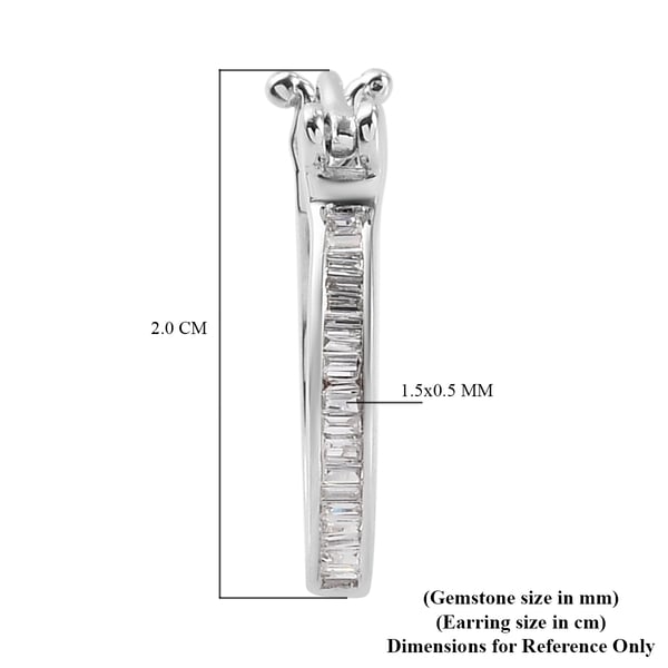 9K White Gold SGL Certified Diamond ( I1-I2/G-H) Full Hoop Earrings with Clasp 0.26 Ct.