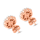 14K Rose Gold Champagne  and White Diamond (G-H) Stud Earrings (with Push Back) 1.00 Ct.