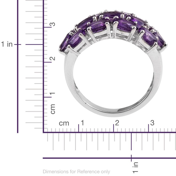 Lusaka Amethyst (Ovl) Cluster Ring in Platinum Overlay Sterling Silver 5.500 Ct.