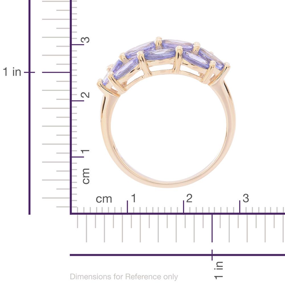Designer Inspired- 9K Yellow Gold Tanzanite (Ovl) Cluster Ring 4.250 Ct.