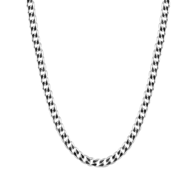 NY Close Out -One Time Deal- Sterling Silver Curb Necklace (Size - 22), With Lobster Clasp Silver Wt