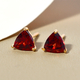 Red Garnet Earrings (with Push Back) in 14K Gold Overlay Sterling Silver 1.69 Ct.