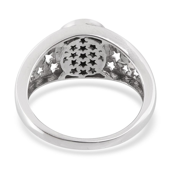Goldenite (Ovl) Solitaire Ring in Platinum Overlay Sterling Silver 2.000 Ct.