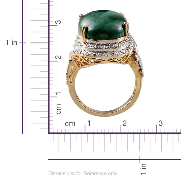 Malachite (Ovl) Ring in ION Plated 18K Y Gold Bond 20.000 Ct.