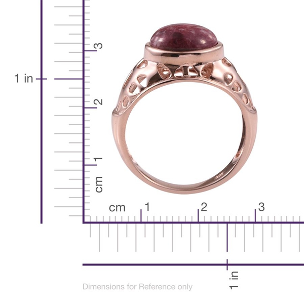 Norwegian Thulite (Ovl) Solitaire Ring in Rose Gold Overlay Sterling Silver 5.750 Ct.