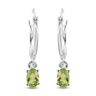 Hebei Peridot Dangling Earrings (with Clasp) in Sterling Silver 1.04 Ct.