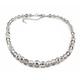3 Piece Set - Simulated Grey Topaz Beaded Necklace (Size 20 with 3 inch Extender), Stretchable Brace