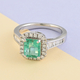 RHAPSODY 950 Platinum Boyaca Colombian Emerald and Diamond Ring 2.20 Ct, Platinum Wt. 7.53 Gms