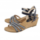 Lotus Mandy Womens Navy Strappy Wedge Sandals 