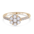 9K Yellow Gold Moissanite Pressure Set Floral Ring (Size Q) 1.06 Ct.