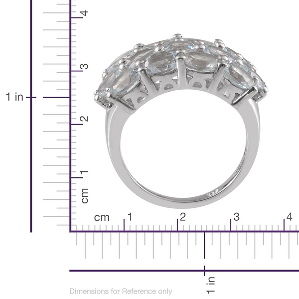 Espirito Santo Aquamarine (Ovl) Ring in Platinum Overlay Sterling Silver 3.250 Ct.