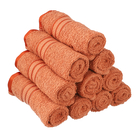 Set of 10 - 100% Egyptian Cotton Face Towel (Size 30 Cm) - Brick
