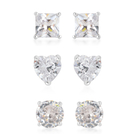 Cubic Zirconia Earrings in Rhodium Plated Sterling Silver