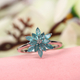 Grandidierite and Natural Cambodian Zircon Ring in Platinum Overlay Sterling Silver 1.46 Ct.