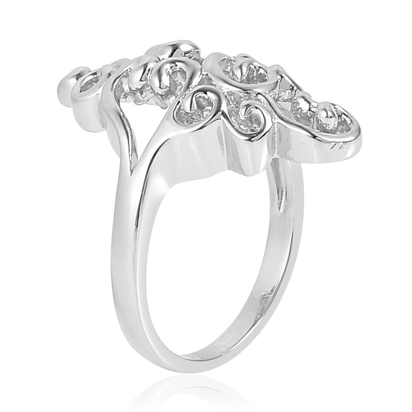 LucyQ Air Ring in Rhodium Plated Sterling Silver 6.94 Gms.