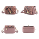 Sencillez - 100% Genuine Leather Snake Pattern Crossbody Bag with Shoulder Strap (Size 19x14x7 Cm) - Pink