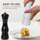 Set of 2 - Stainless Steel Manual Salt and Pepper Mill (Size 21x6 Cm) - Black and White