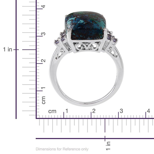 Table Mountain Shadowkite (Cush 14.50 Ct), Tanzanite Ring in Platinum Overlay Sterling Silver 14.900 Ct.