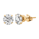 9K Yellow Gold Cubic Zirconia Stud Earrings (with Push Back)